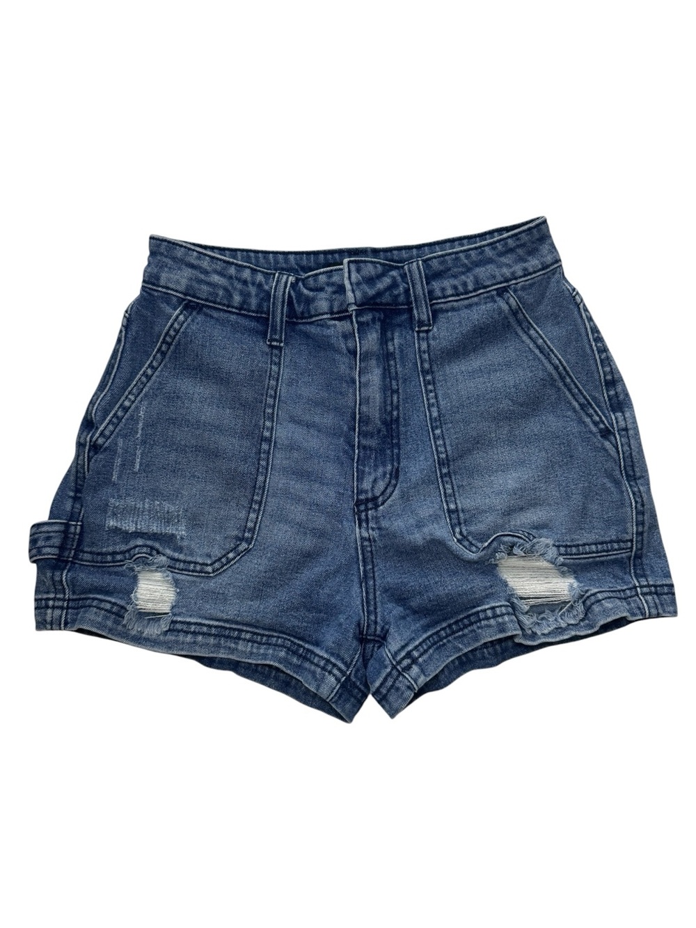 Forever 21 Distressed Denim Carpenter Shorts Juniors Size 27